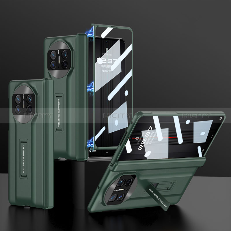 Custodia Lusso Pelle e Plastica Opaca Cover B11H per Huawei Mate X3