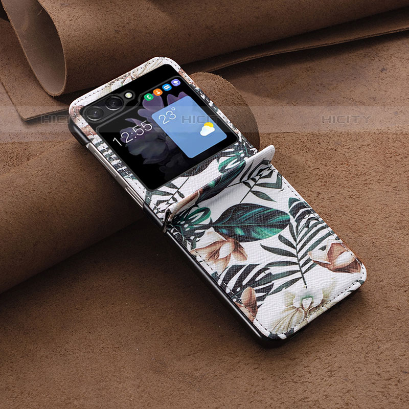 Custodia Lusso Pelle e Plastica Opaca Cover BF2 per Samsung Galaxy Z Flip5 5G