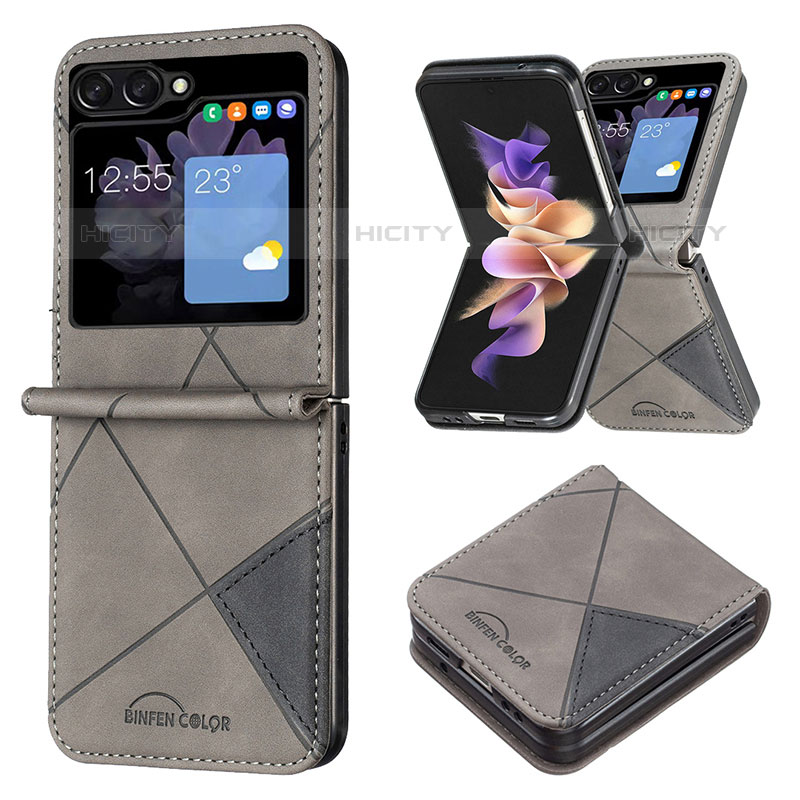 Custodia Lusso Pelle e Plastica Opaca Cover BF3 per Samsung Galaxy Z Flip5 5G
