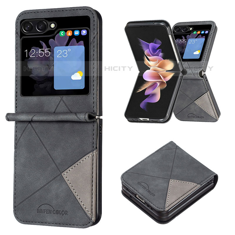 Custodia Lusso Pelle e Plastica Opaca Cover BF3 per Samsung Galaxy Z Flip5 5G