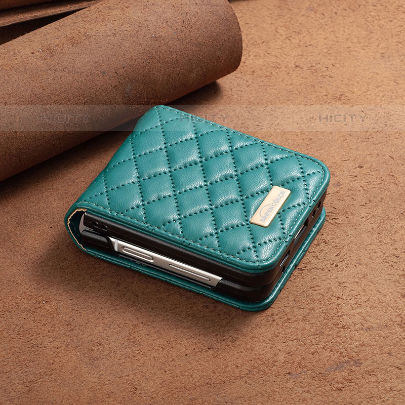 Custodia Lusso Pelle e Plastica Opaca Cover BF6 per Samsung Galaxy Z Flip5 5G