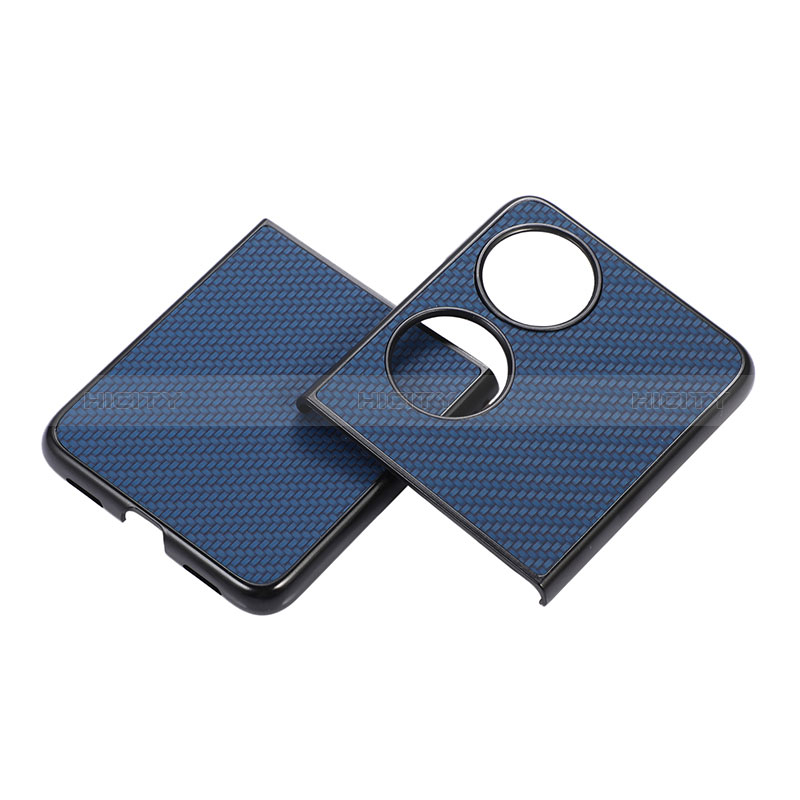 Custodia Lusso Pelle e Plastica Opaca Cover BH3 per Huawei P60 Pocket Blu