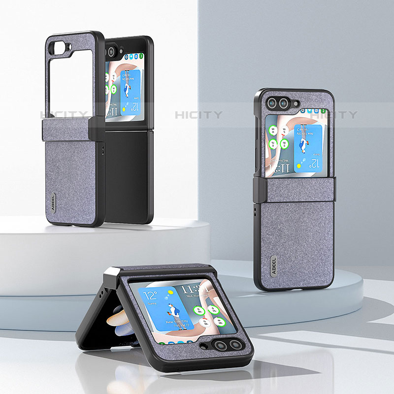 Custodia Lusso Pelle e Plastica Opaca Cover BH4 per Samsung Galaxy Z Flip5 5G