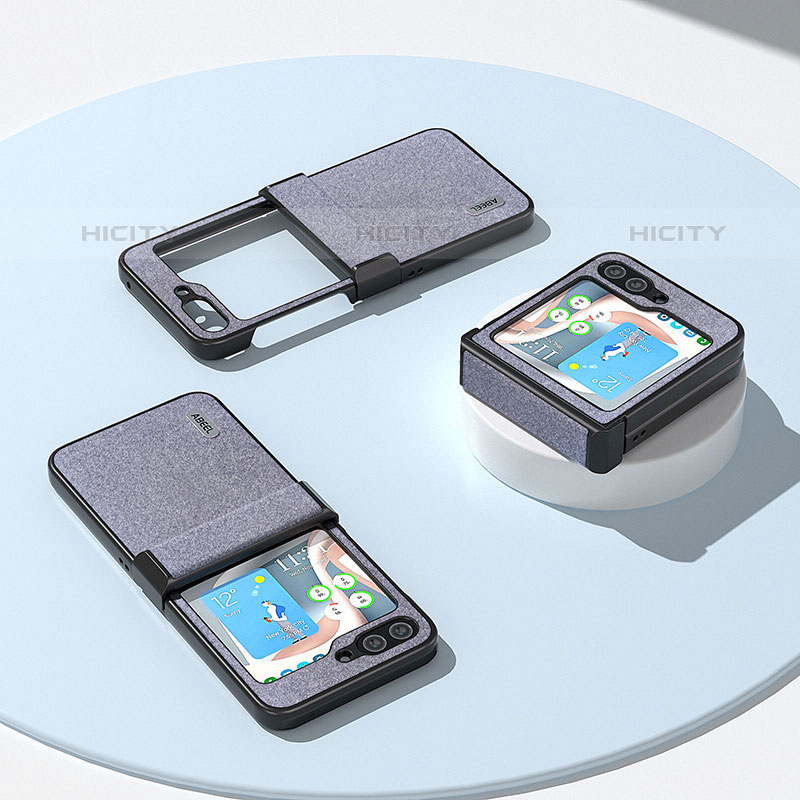 Custodia Lusso Pelle e Plastica Opaca Cover BH4 per Samsung Galaxy Z Flip5 5G