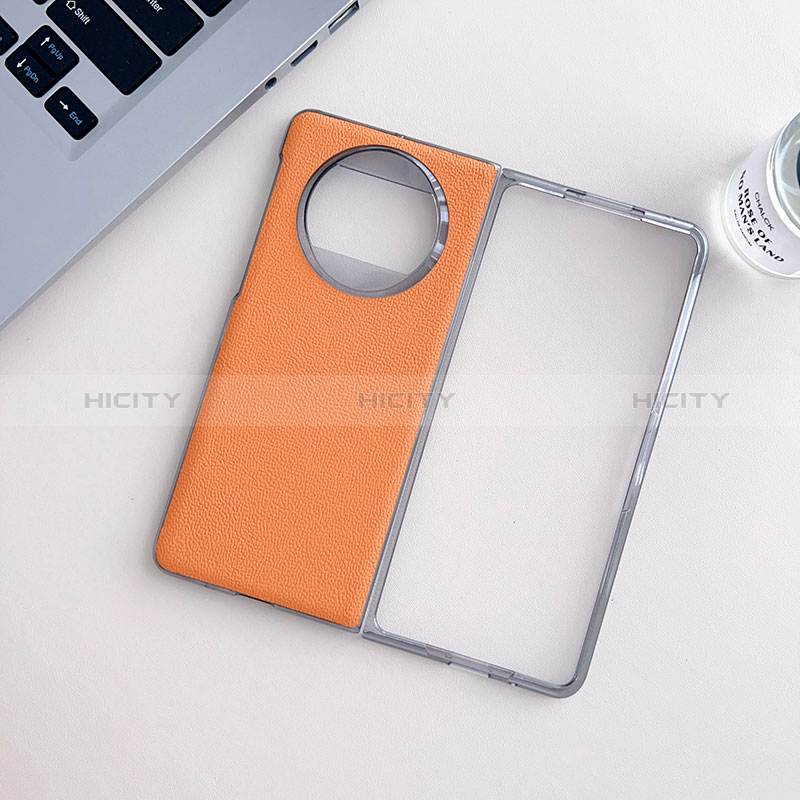 Custodia Lusso Pelle e Plastica Opaca Cover BH8 per Huawei Mate X5 Arancione