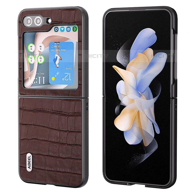 Custodia Lusso Pelle e Plastica Opaca Cover BH8 per Samsung Galaxy Z Flip5 5G