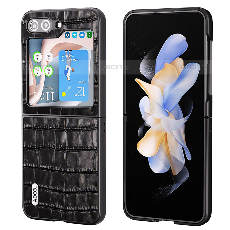 Custodia Lusso Pelle e Plastica Opaca Cover BH8 per Samsung Galaxy Z Flip5 5G
