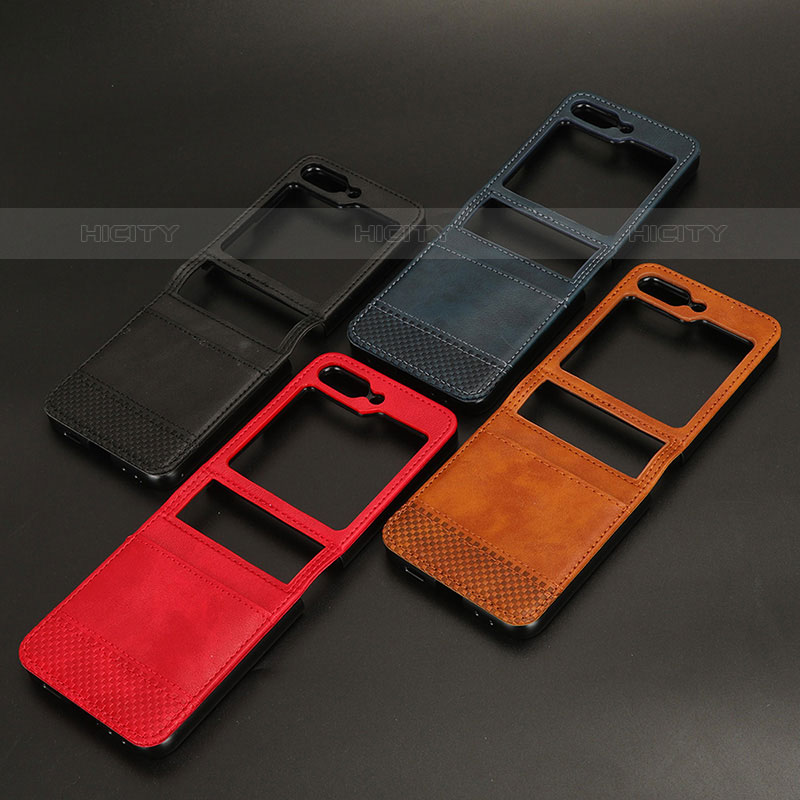 Custodia Lusso Pelle e Plastica Opaca Cover BY2 per Samsung Galaxy Z Flip5 5G