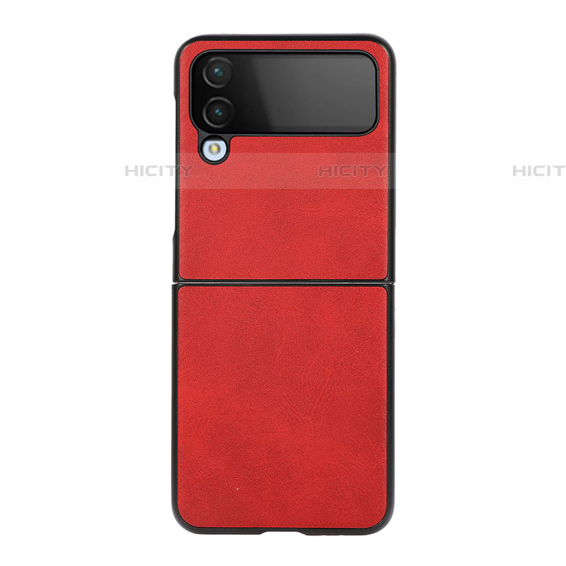 Custodia Lusso Pelle e Plastica Opaca Cover C07 per Samsung Galaxy Z Flip4 5G Rosso