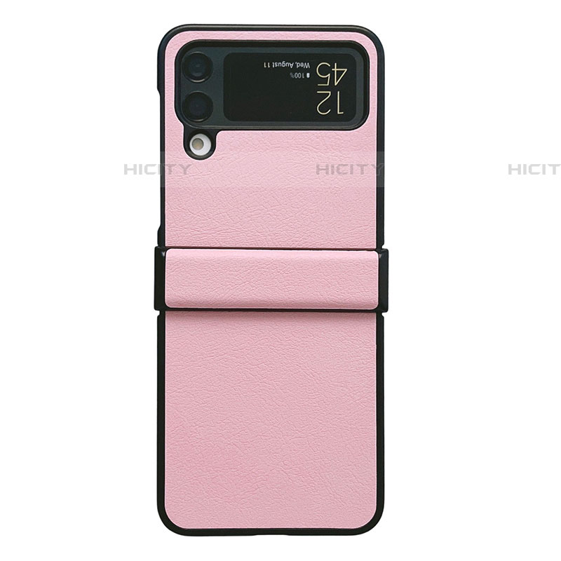 Custodia Lusso Pelle e Plastica Opaca Cover C08 per Samsung Galaxy Z Flip4 5G Oro Rosa