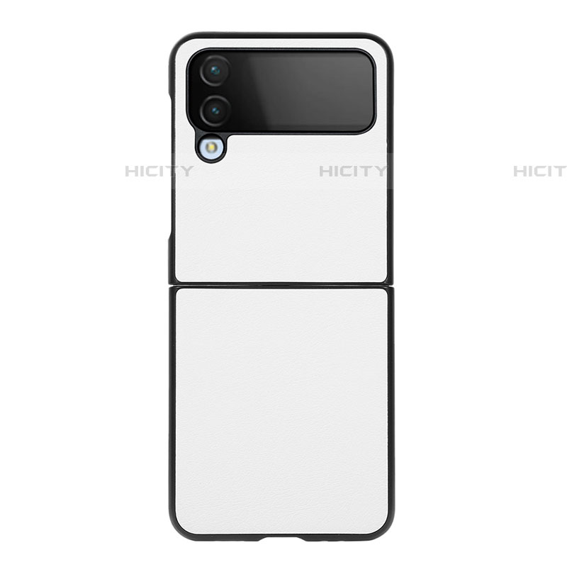 Custodia Lusso Pelle e Plastica Opaca Cover C09 per Samsung Galaxy Z Flip4 5G Bianco