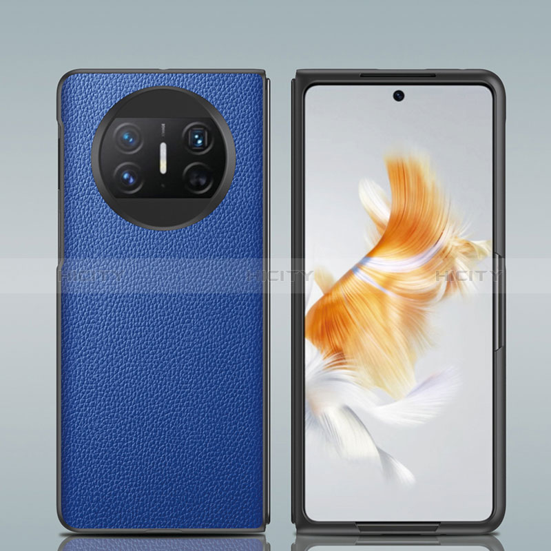 Custodia Lusso Pelle e Plastica Opaca Cover GS2 per Huawei Mate X3 Blu