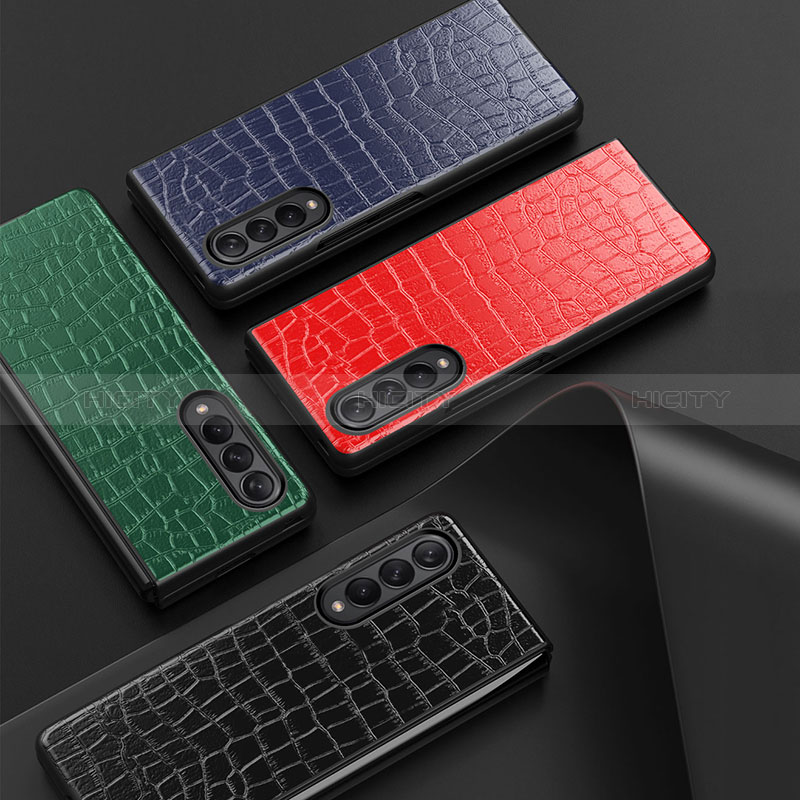 Custodia Lusso Pelle e Plastica Opaca Cover H03 per Samsung Galaxy Z Fold3 5G