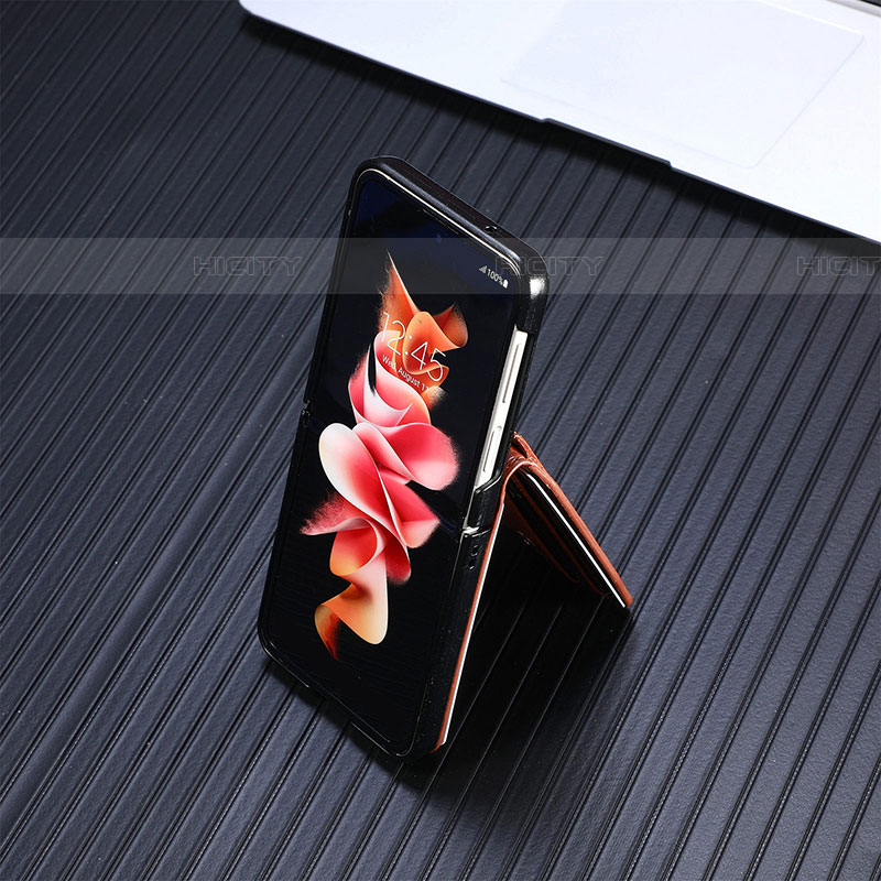 Custodia Lusso Pelle e Plastica Opaca Cover H05 per Samsung Galaxy Z Flip4 5G