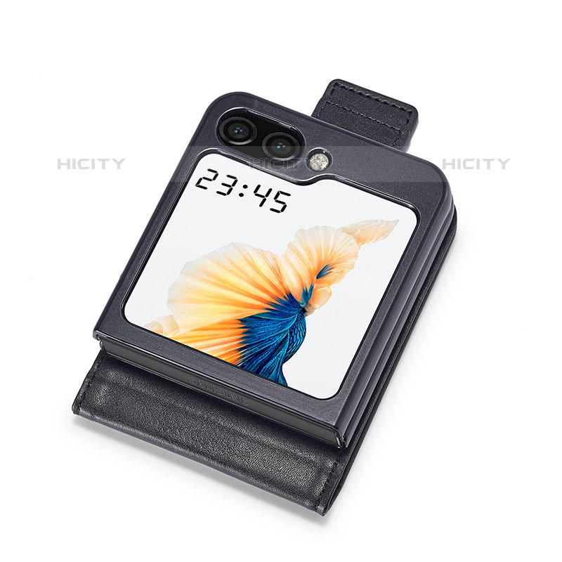 Custodia Lusso Pelle e Plastica Opaca Cover LC1 per Samsung Galaxy Z Flip5 5G