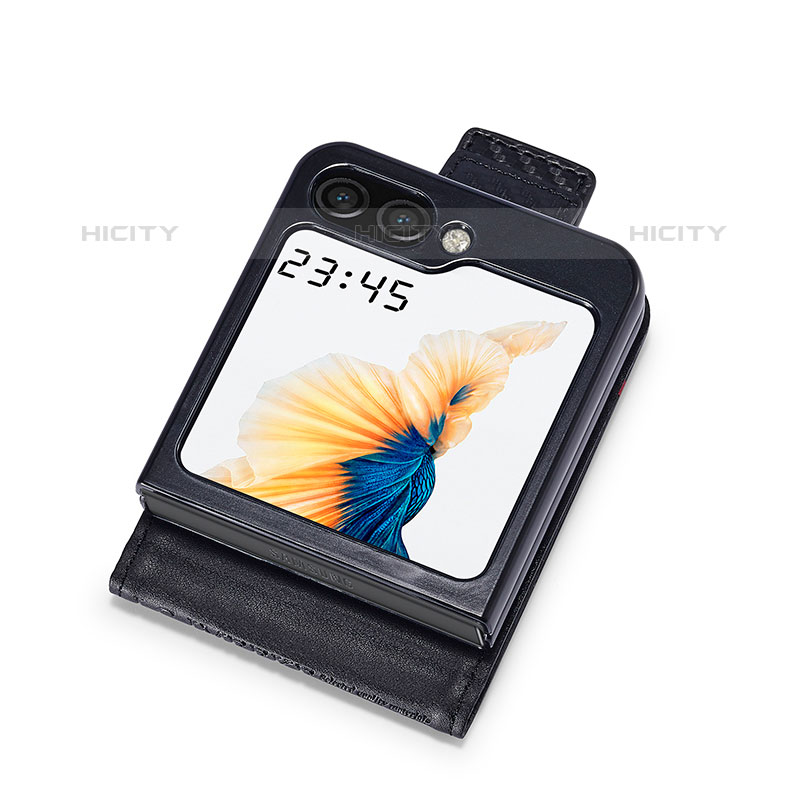 Custodia Lusso Pelle e Plastica Opaca Cover LC2 per Samsung Galaxy Z Flip5 5G