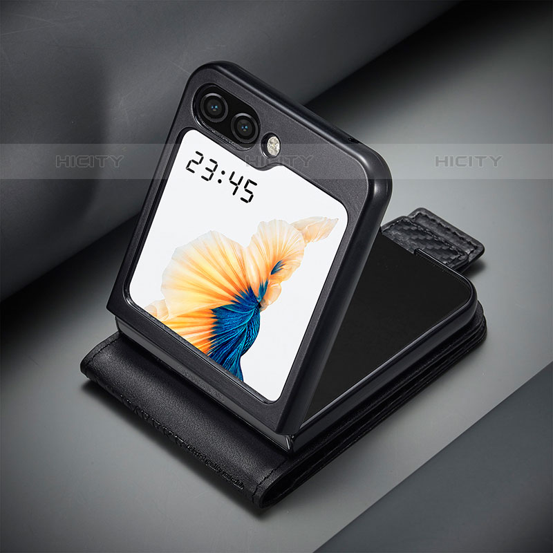 Custodia Lusso Pelle e Plastica Opaca Cover LC3 per Samsung Galaxy Z Flip5 5G