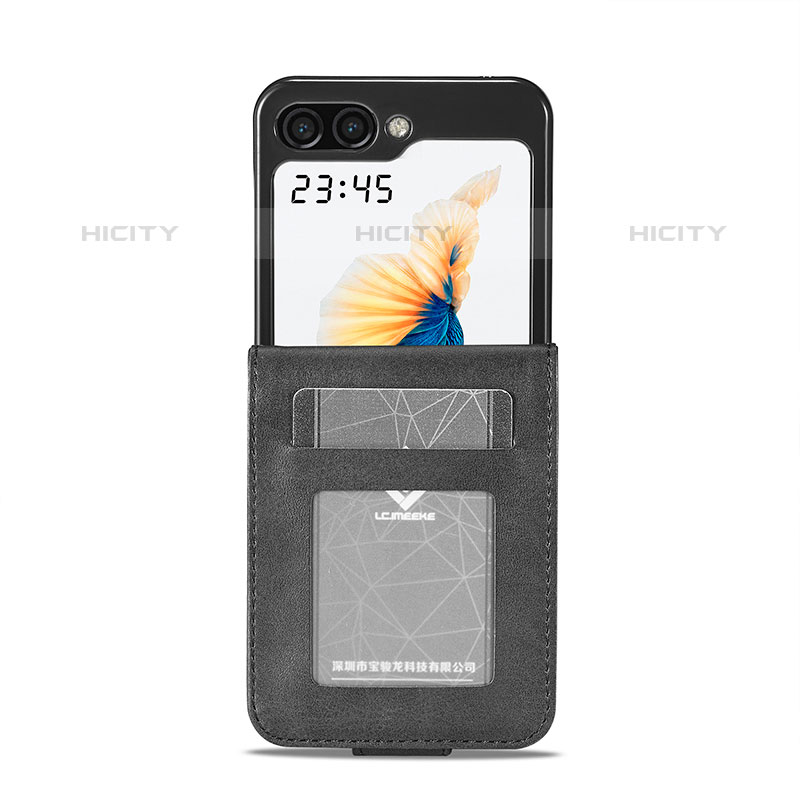 Custodia Lusso Pelle e Plastica Opaca Cover LC5 per Samsung Galaxy Z Flip5 5G