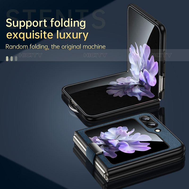 Custodia Lusso Pelle e Plastica Opaca Cover LD1 per Samsung Galaxy Z Flip5 5G