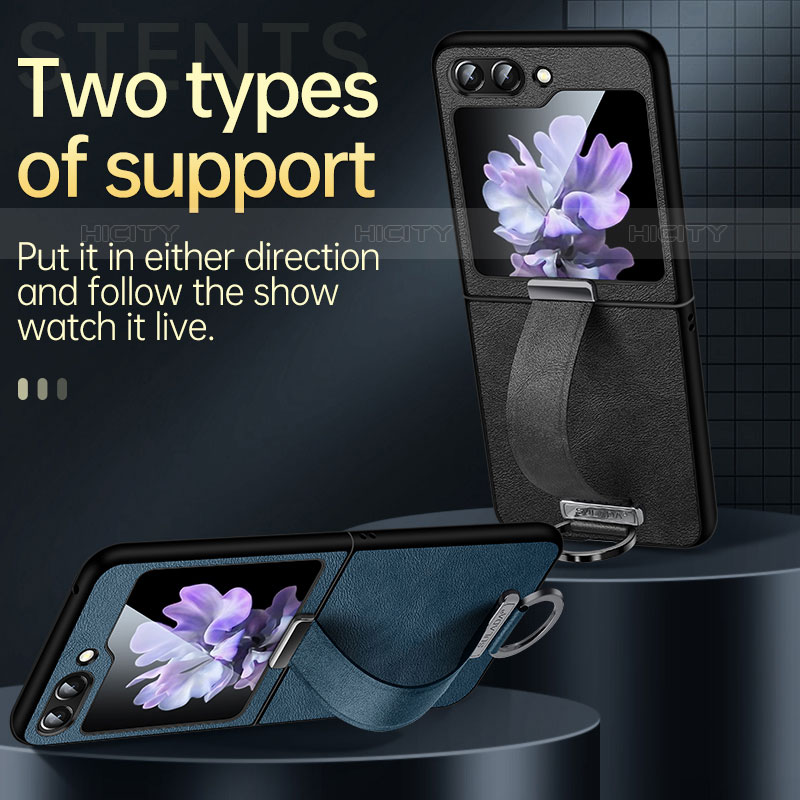 Custodia Lusso Pelle e Plastica Opaca Cover LD1 per Samsung Galaxy Z Flip5 5G