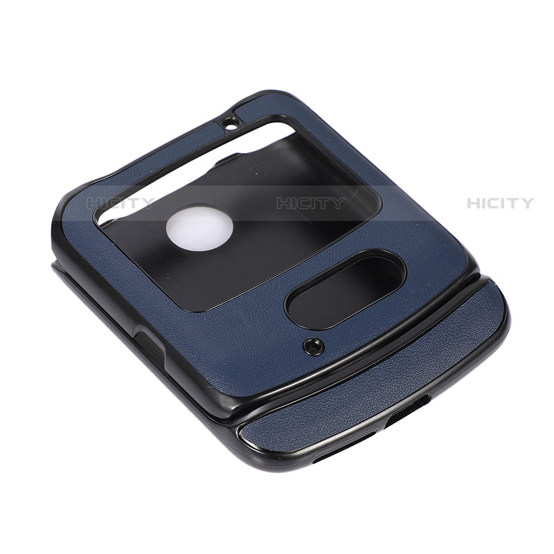 Custodia Lusso Pelle e Plastica Opaca Cover per Motorola Moto RAZR (2022) 5G Blu