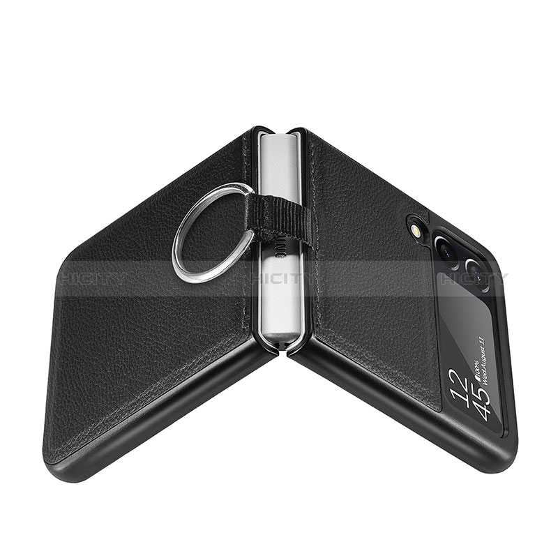 Custodia Lusso Pelle e Plastica Opaca Cover per Samsung Galaxy Z Flip3 5G
