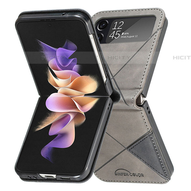 Custodia Lusso Pelle e Plastica Opaca Cover per Samsung Galaxy Z Flip4 5G
