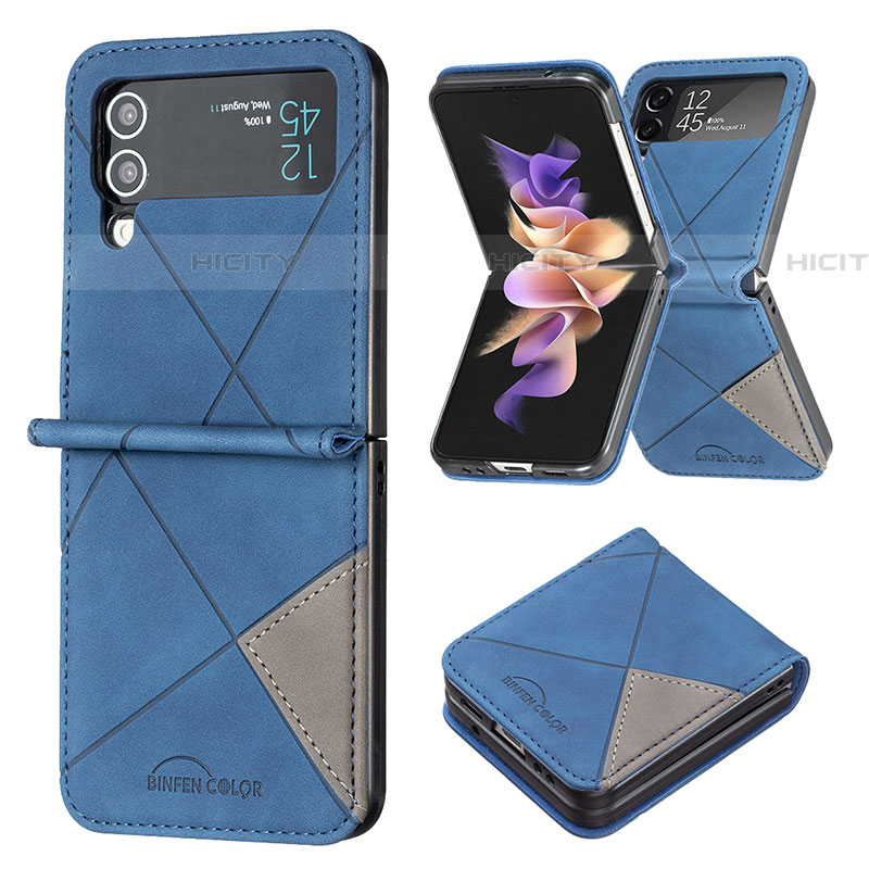 Custodia Lusso Pelle e Plastica Opaca Cover per Samsung Galaxy Z Flip4 5G