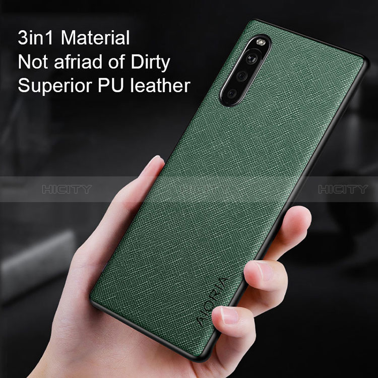 Custodia Lusso Pelle e Plastica Opaca Cover per Sony Xperia 10 III