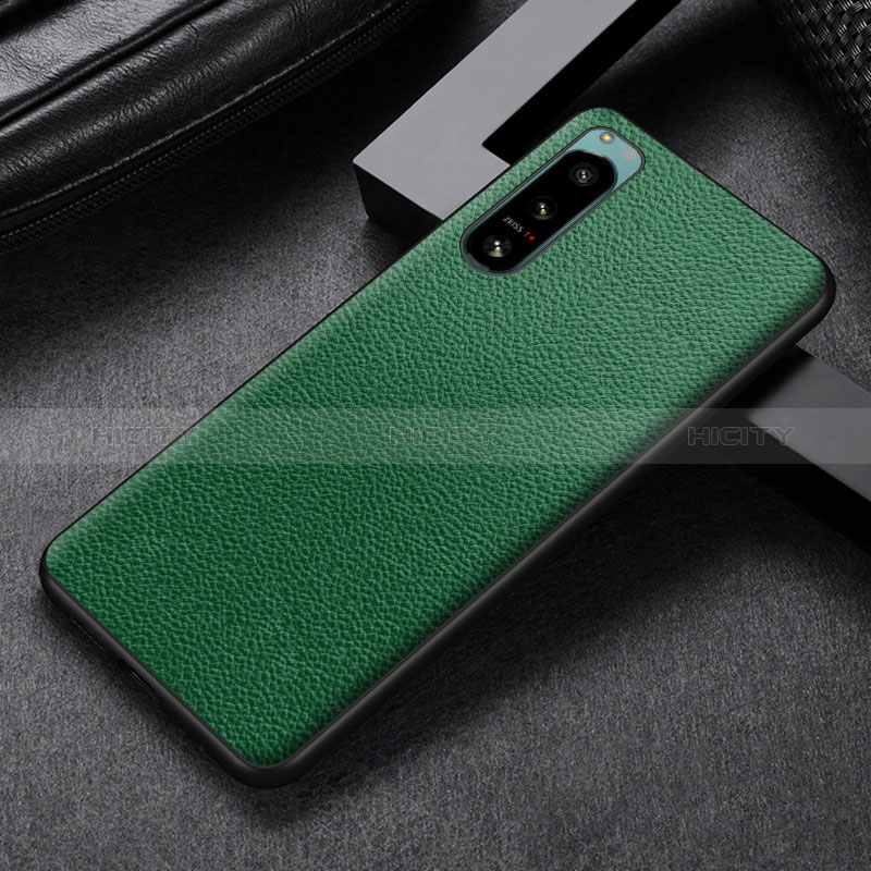 Custodia Lusso Pelle e Plastica Opaca Cover per Sony Xperia 5 III