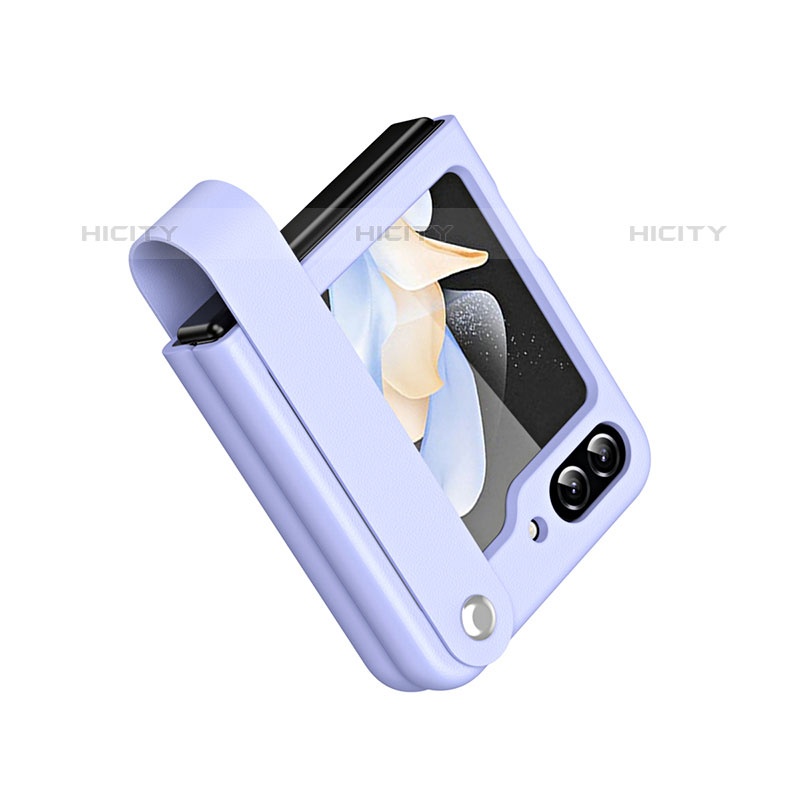 Custodia Lusso Pelle e Plastica Opaca Cover QH1 per Samsung Galaxy Z Flip5 5G