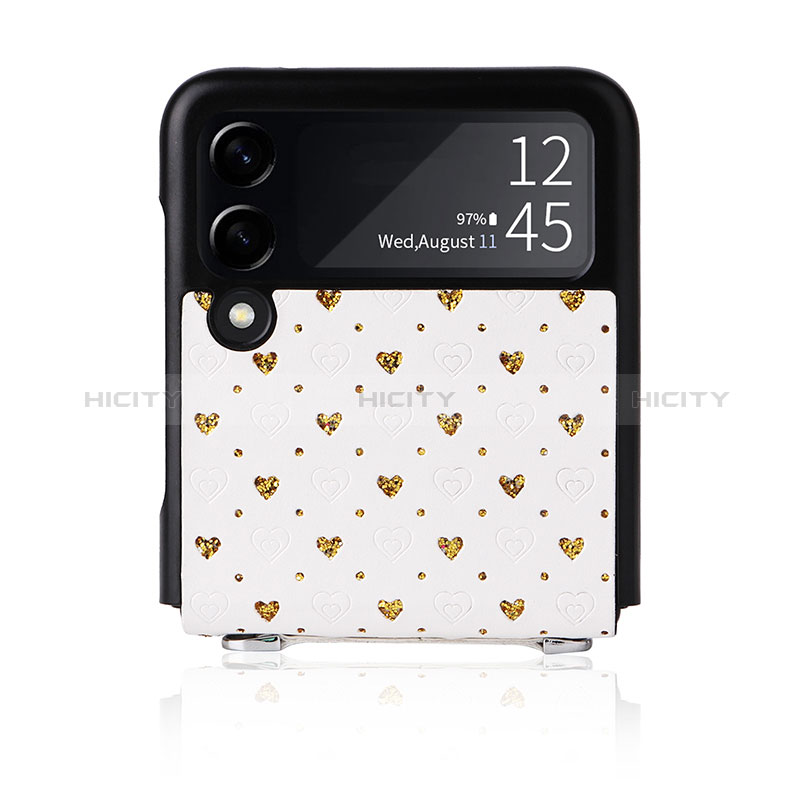 Custodia Lusso Pelle e Plastica Opaca Cover R07 per Samsung Galaxy Z Flip3 5G