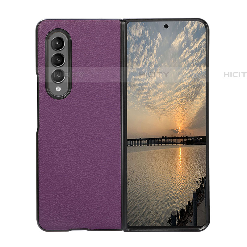 Custodia Lusso Pelle e Plastica Opaca Cover R08 per Samsung Galaxy Z Fold4 5G Viola