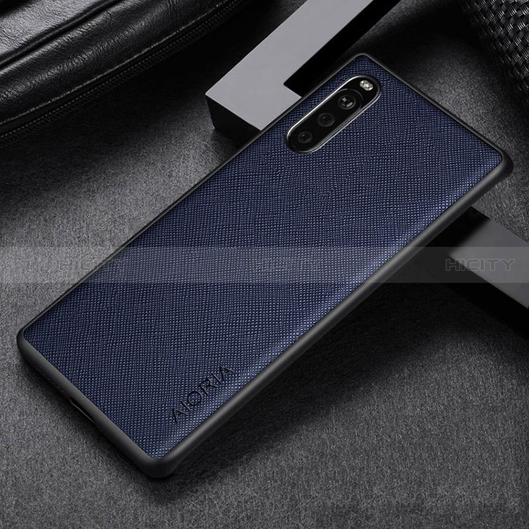 Custodia Lusso Pelle e Plastica Opaca Cover S01 per Sony Xperia 10 IV