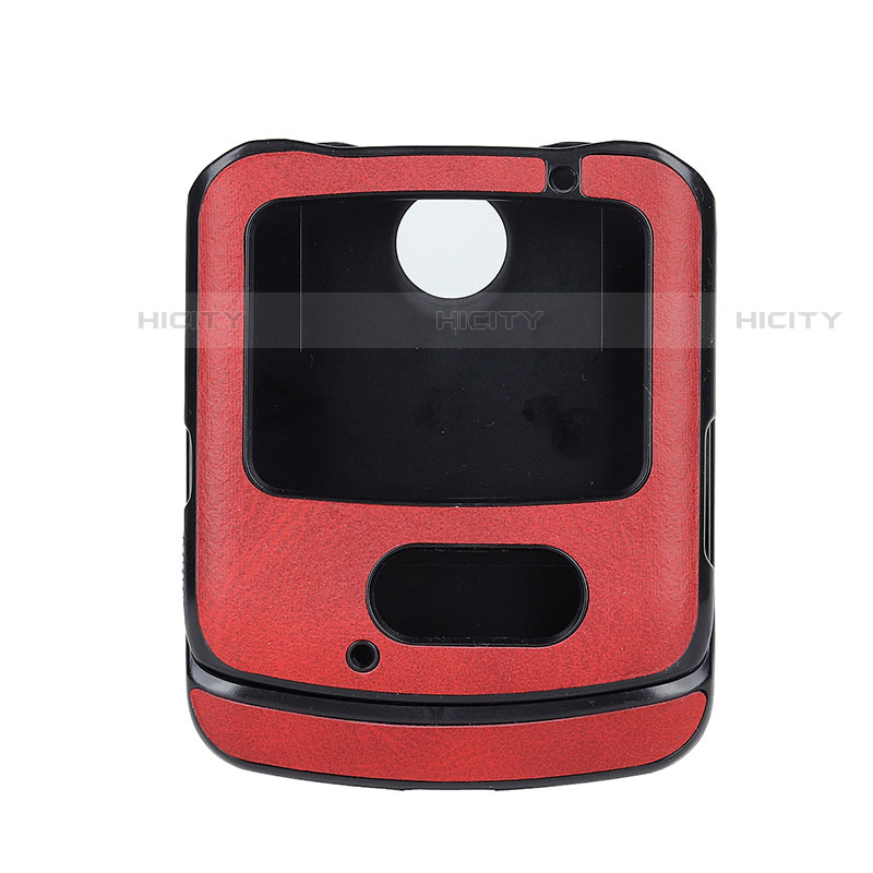 Custodia Lusso Pelle e Plastica Opaca Cover S02 per Motorola Moto RAZR (2022) 5G Rosso