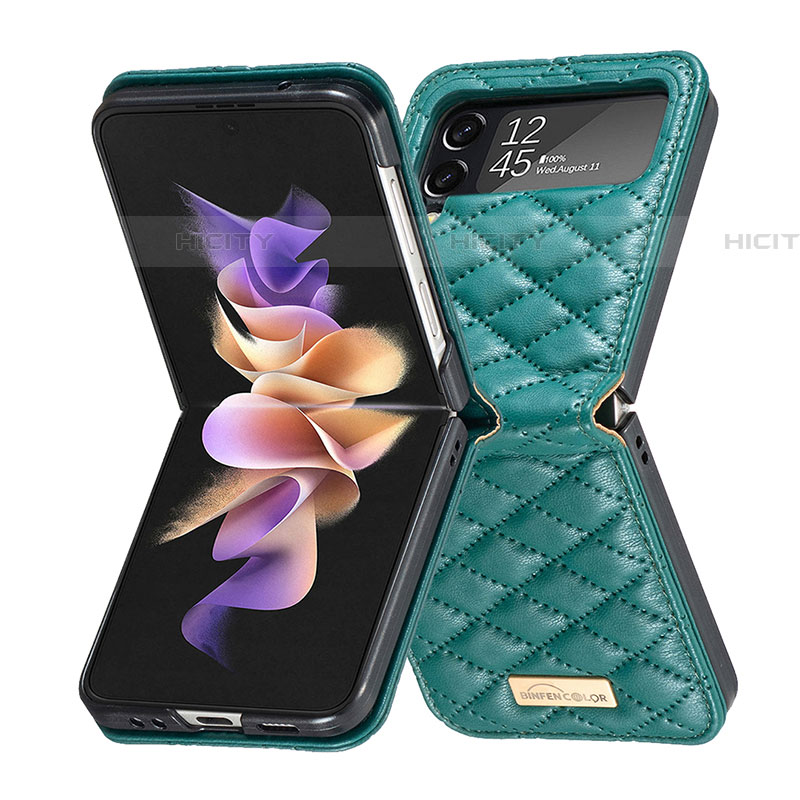 Custodia Lusso Pelle e Plastica Opaca Cover S02 per Samsung Galaxy Z Flip4 5G