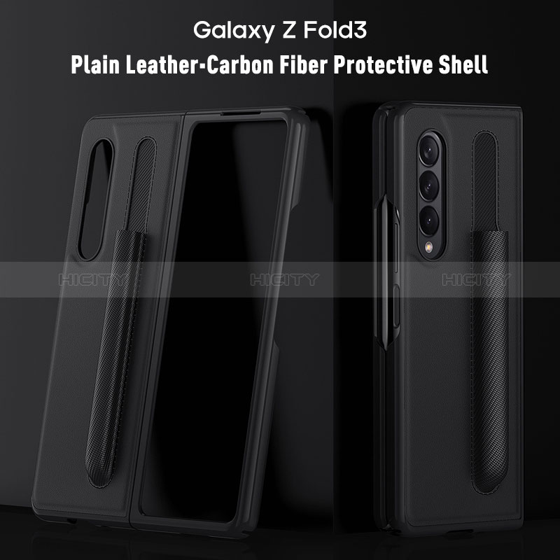 Custodia Lusso Pelle e Plastica Opaca Cover S02 per Samsung Galaxy Z Fold3 5G