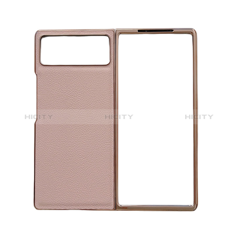 Custodia Lusso Pelle e Plastica Opaca Cover S02 per Xiaomi Mix Fold 2 5G Oro Rosa