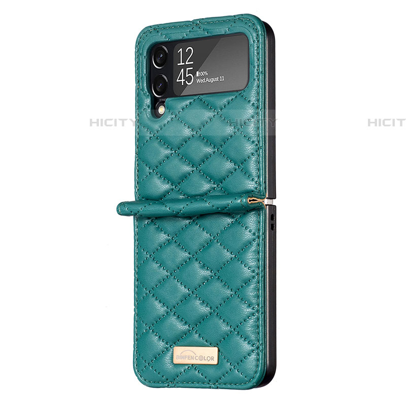 Custodia Lusso Pelle e Plastica Opaca Cover S04 per Samsung Galaxy Z Flip4 5G