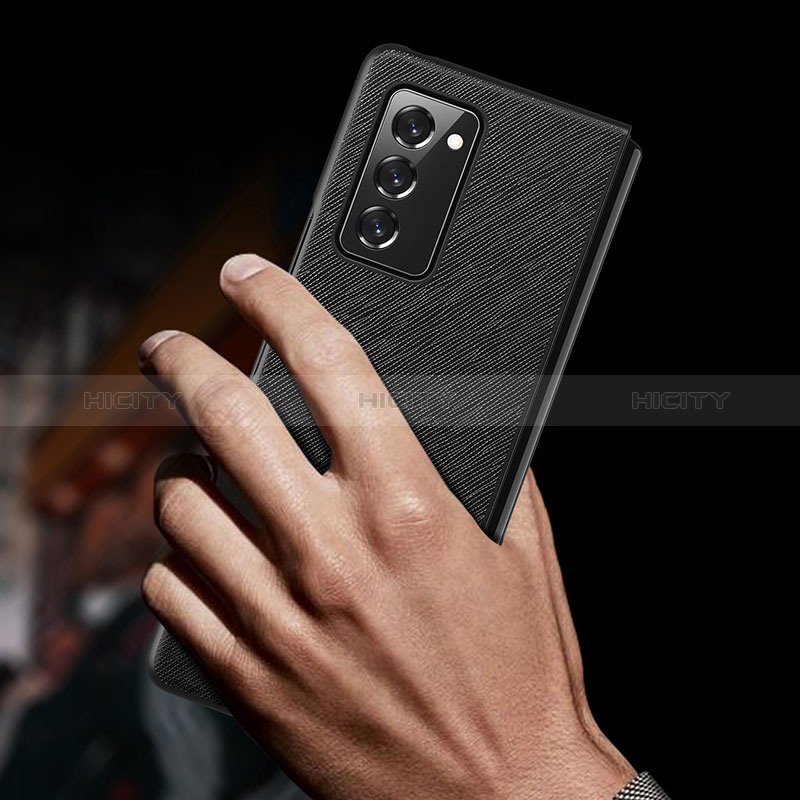 Custodia Lusso Pelle e Plastica Opaca Cover S04 per Samsung Galaxy Z Fold2 5G