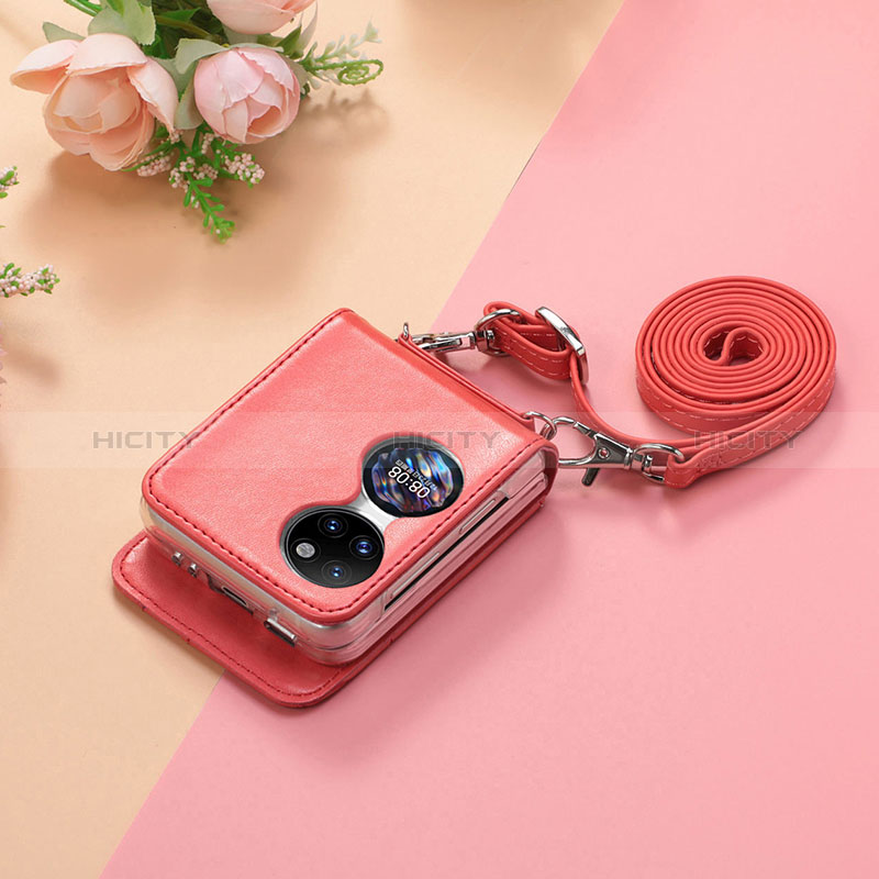 Custodia Lusso Pelle e Plastica Opaca Cover SD7 per Huawei P60 Pocket