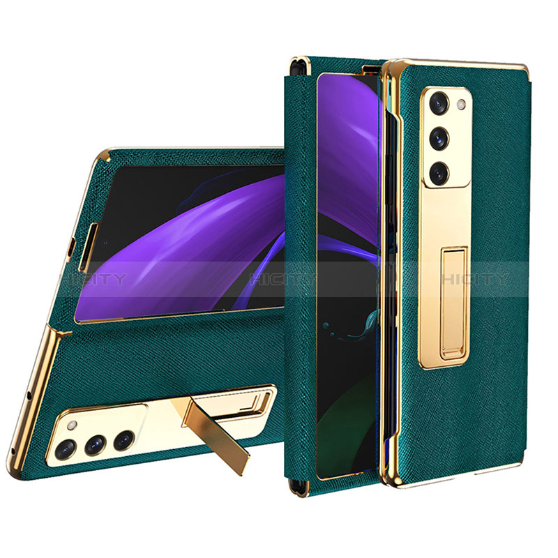 Custodia Lusso Pelle e Plastica Opaca Cover T02 per Samsung Galaxy Z Fold2 5G