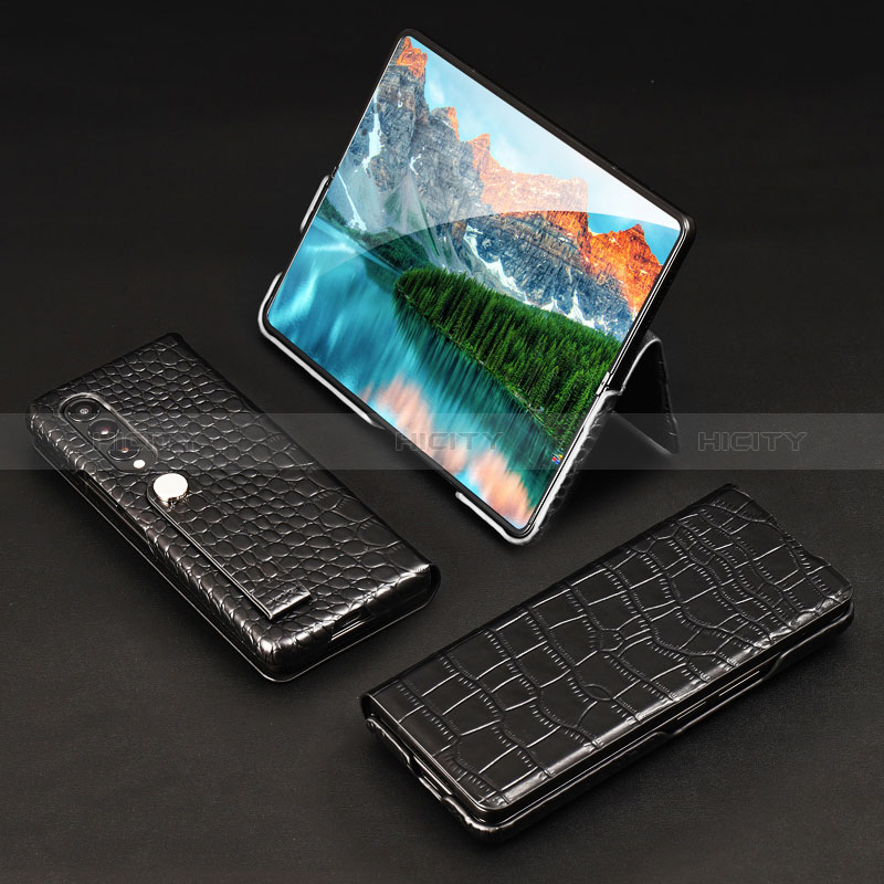 Custodia Lusso Pelle e Plastica Opaca Cover T03 per Samsung Galaxy Z Fold3 5G