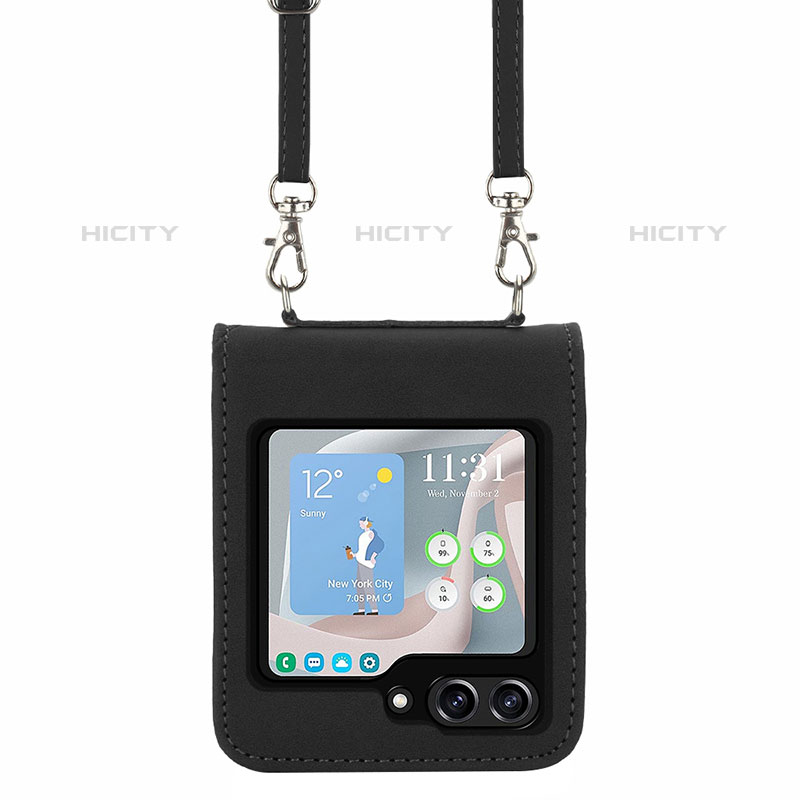 Custodia Lusso Pelle e Plastica Opaca Cover YB3 per Samsung Galaxy Z Flip5 5G