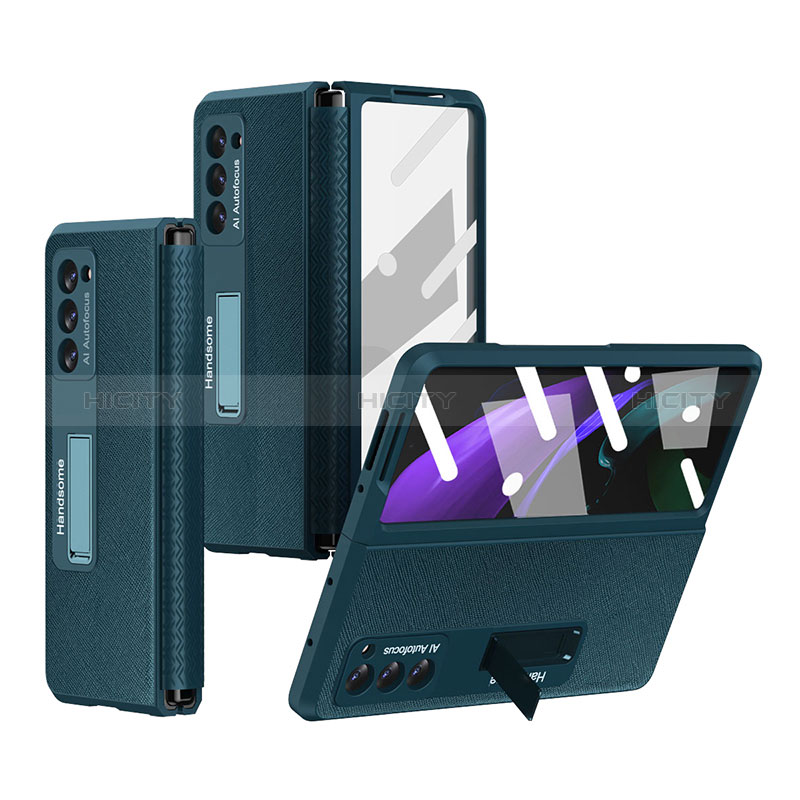 Custodia Lusso Pelle e Plastica Opaca Cover Z03 per Samsung Galaxy Z Fold2 5G