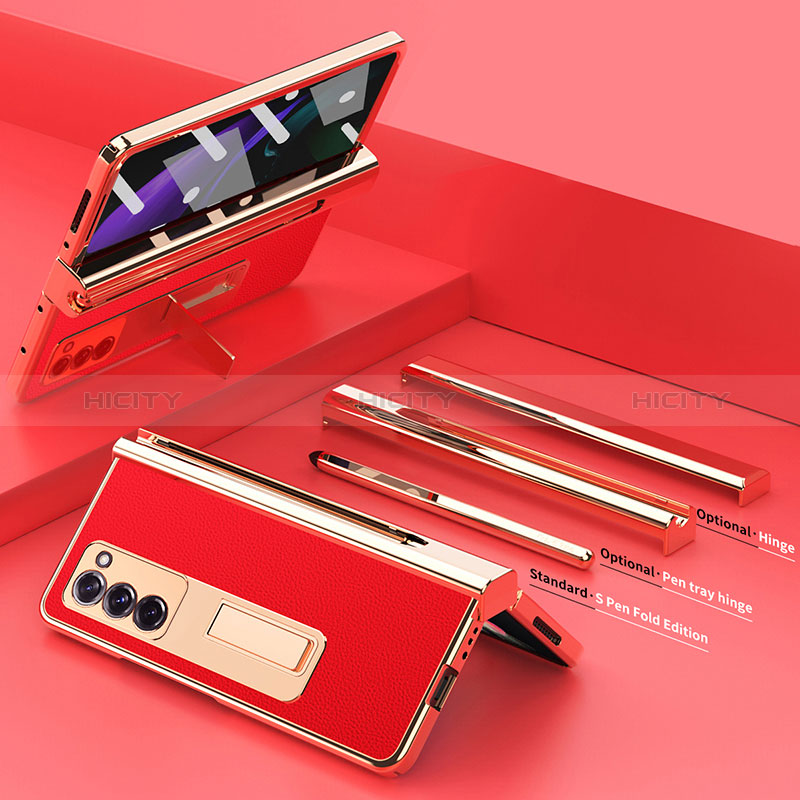 Custodia Lusso Pelle e Plastica Opaca Cover Z05 per Samsung Galaxy Z Fold2 5G