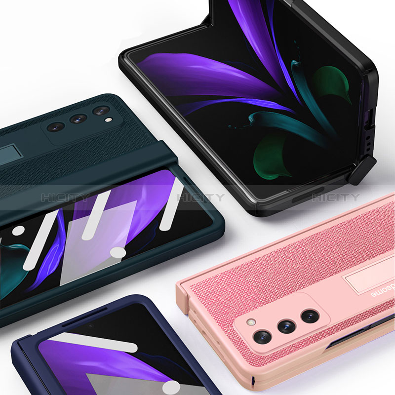 Custodia Lusso Pelle e Plastica Opaca Cover Z06 per Samsung Galaxy Z Fold2 5G