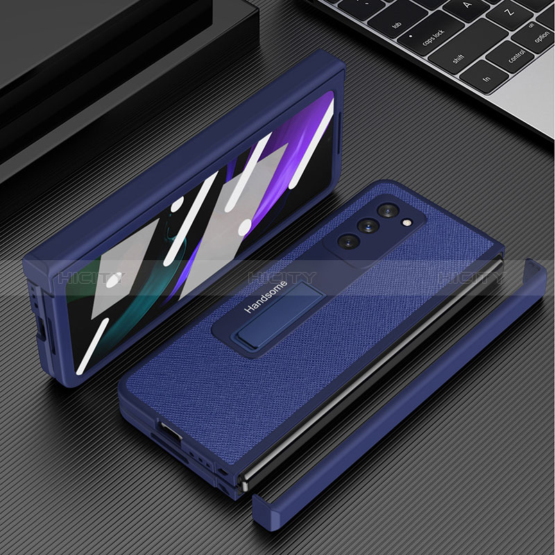 Custodia Lusso Pelle e Plastica Opaca Cover Z07 per Samsung Galaxy Z Fold2 5G