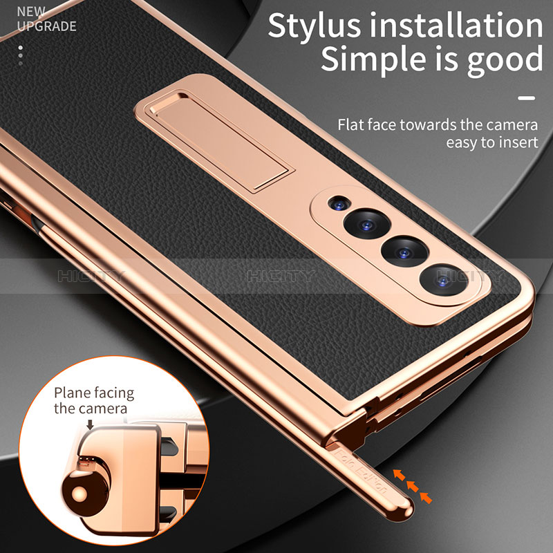 Custodia Lusso Pelle e Plastica Opaca Cover ZL2 per Samsung Galaxy Z Fold3 5G