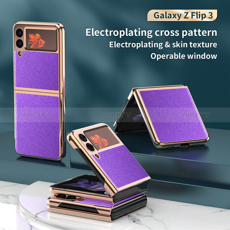 Custodia Lusso Pelle e Plastica Opaca Cover ZL4 per Samsung Galaxy Z Flip3 5G